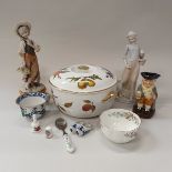 A box containing assorted china wares to include a Royal Doulton "Happy John" Toby jug,