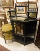 A late Victorian ebonized side cabinet in the aesthetic taste,