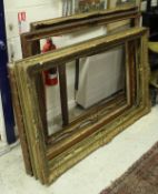 Six large giltwood and gesso picture frames