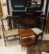 A collection of furniture comprising a 19th Century Chippendale style dining chair,