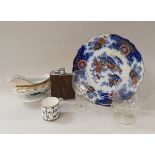 Two boxes of sundry china and glass wares to include Hammersley black and white floral decorated