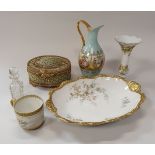 Two boxes of assorted decorative china wares,