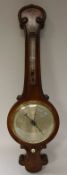 A 19th Century mahogany cased barometer/thermometer, the brass bushed dial inscribed P Cetta,