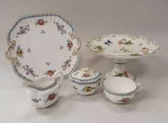 A Coalport "Wild Strawberry and Butterfly" pattern dessert service,