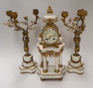 A late 19th Century French eight day mantel clock in the Empire style,