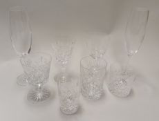 A collection of cut and other glassware to include Thomas Webb wines,