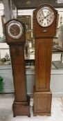 A Bentima oak cased long case clock of long proportions,