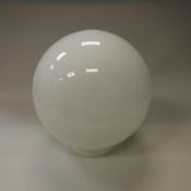 An Art Deco style ceiling light with plain milk glass globe CONDITION REPORTS