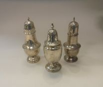 A mid 20th Century silver sugar caster of baluster lantern form,