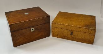 A Victorian rosewood vanity box with fitted interior,