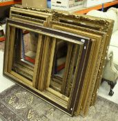 Ten giltwood and gesso picture frames of varying sizes