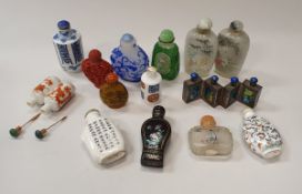 WITHDRAWN A collection of Chinese scent bottles to include Shibayama,