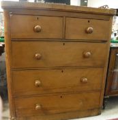 A Victorian mahogany chest of two short over three long drawers to a plinth base,