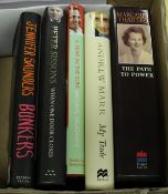 A collection of five autographed books / autobiographies from Margaret Thatcher, Jennifer Saunders,