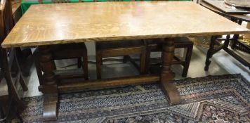 An oak refectory style table,