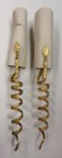 A pair of Porta Romana gilt wall lights of twist form with shades