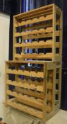 Three modern pine twenty bottle wine racks