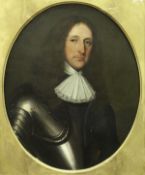 17TH CENTURY ENGLISH SCHOOL "General Fairfax", a portrait study, oil on canvas,
