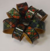 A collection of eight various tartan ware napkin rings, to include Macbeth, Prince Charlie,