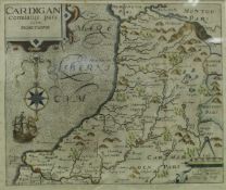AFTER CHRISTOPHER SAXTON "Cardigan Comitatus Pars Olim Dimetarvm", an engraved map by William Kipp,