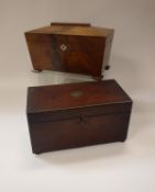 A 19th Century mahogany tea caddy,