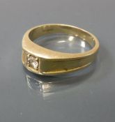 A 9 carat gold solitaire diamond ring, ring size T, 4.