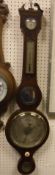 A 19th Century mahogany framed banjo barometer with alcohol thermometer by D Arnoldi of Gloucester