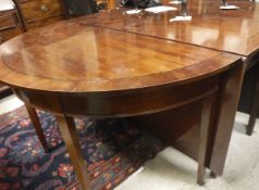 A 19th Century mahogany and inlaid D end dining table,