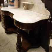 A Victorian walnut and marble top Duchess washstand together with an Edwardian rosewood and