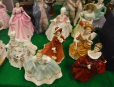 A collection of Royal Doulton figurines "First Dance" (HN2803), "Diana" (HN2468), "Gloria" (HN3200),