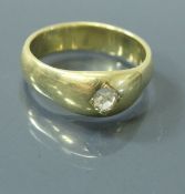 An 18 carat gold ring with 0.5 carat solitaire diamond, ring size Y, total weight 12.