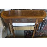 A walnut bow fronted side table,