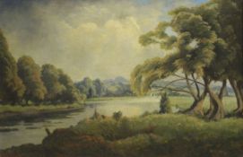 WALTER JAMES STEGGLES (BRITISH 1908-1997) "Cookham Berkshire", oil on canvas,