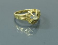 A Victorian 18 carat gold solitaire old cut diamond ring, ring size N,