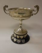 A George V silver trophy cup inscribed "Oxford & District Cage Bird Society The Jubilee Cup ...