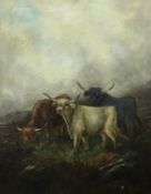 J W GILLMAN "Highland Cattle", a pair, oil on canvas,