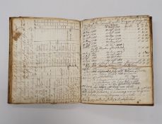 A hand-written notebook commencing late 18th Century through to the early 19th Century,