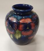 WILLIAM MOORCROFT "Pansy" pattern vase, 1920's,