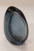 VICKE LINDSTRAND (1904-1983) for Kosta ~Boda - a "Dark Magic" vase of thick-cased assymetrical