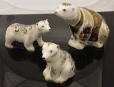 A Royal Crown Derby japan pattern figure of a seated polar bear (LX1),