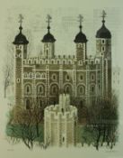 AFTER DAVID GENTLEMAN "Tower of London" a limited edition lithographic print numbered 69 from 195