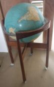 A vintage Rand McNally indexed terrestrial globe,