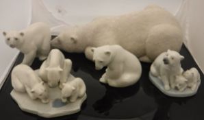 A large Lladro figure of a sleeping polar bear (2518),