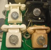 A collection of four vintage telephones including a Bell Set No.