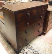 A Victorian mahogany chest of two short over three long drawers on turned feet