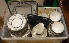 A Royal Worcester "Rosemary" patterned tea set, ten place settings including cups, saucers,