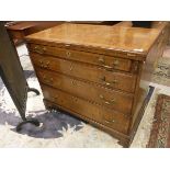 A burr oak veneered and cross banded batchelor chest,