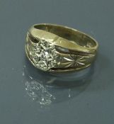 A 9 carat gold diamond set ring, ring size T, total weight 6.