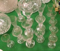 A selection of 19th Century wines and other drinking glasses of trumpet form (15 in total)