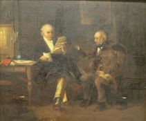 19TH CENTURY ENGLISH SCHOOL "Solicitor with Client", oil on canvas,